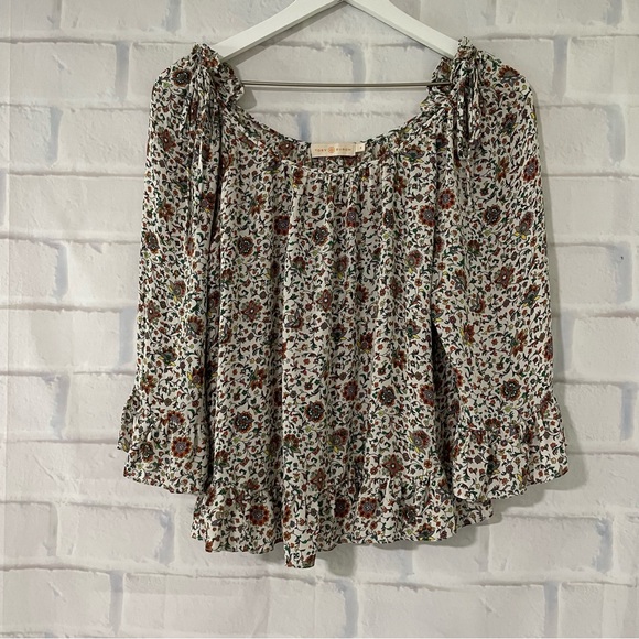 Tory Burch | Ruffle Floral Blouse - Picture 6 of 12
